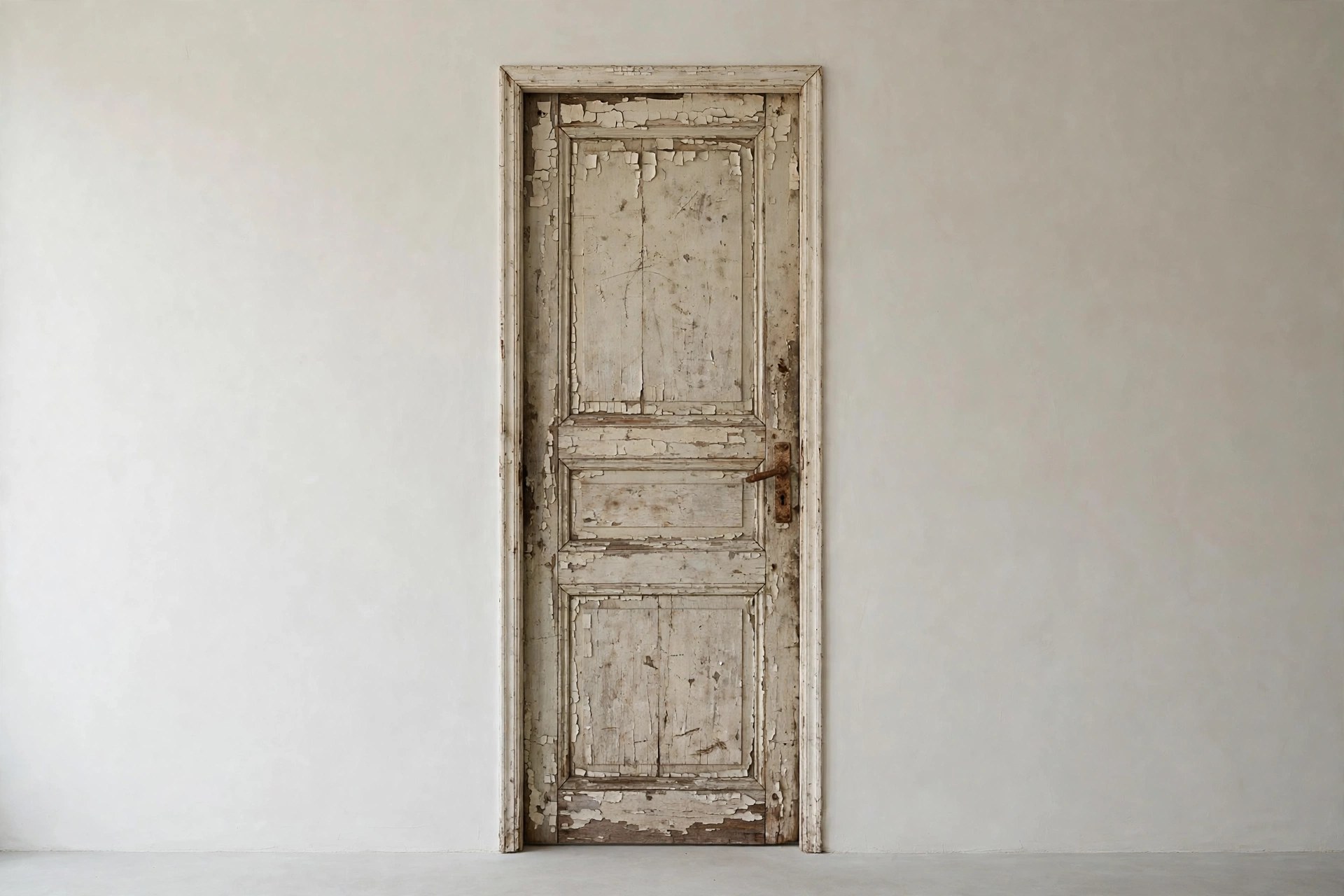 Same doorway with an old worn door